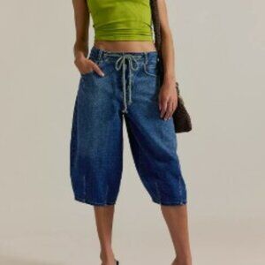 Free People We The Free "Amada" Crop Barrel Jeans, Size 27, NWT